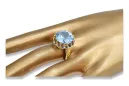 Aquamarine 8-кактовое желтое золото Кольцо Винтаж vrc035x-aq Art Deco Советский винтажный стиль украшений Ар-деко